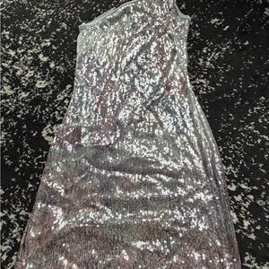 Silver Sequin Women's Dress - Sparkle Evening Dress